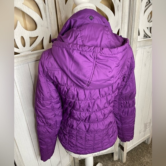 Prana Puffer Jacket Womens Small Purple Full Zip Long Sleeve Outdoor Coat - Picture 2 of 8